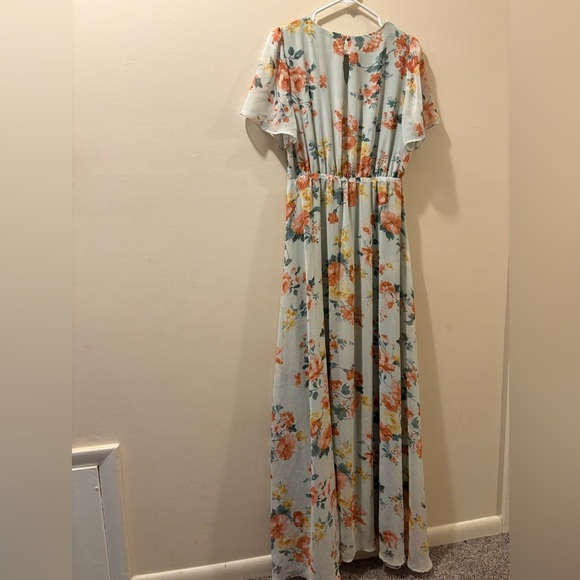 Baltic Born Pastel Floral Dress - maxi dress - front slit - flutter sleeve - med - Picture 7 of 7